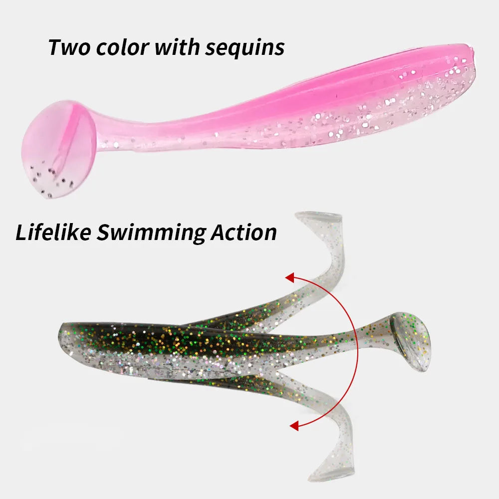 30 pcs Soft Plastic Paddletail Swimbaits BRIGHT Color Options